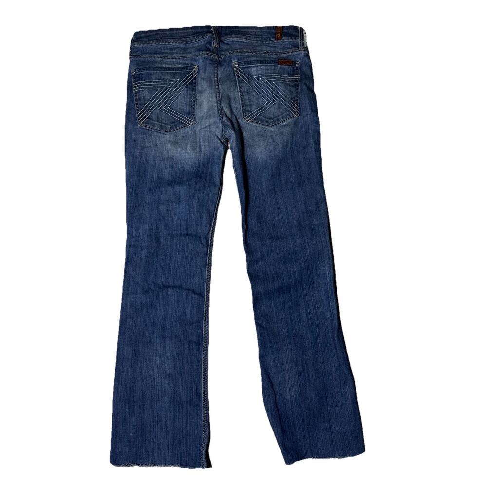 7 For All Mankind Womens Medium Wash Flynt Zigzag Stitch Logo Jeans 27 Boot Cut